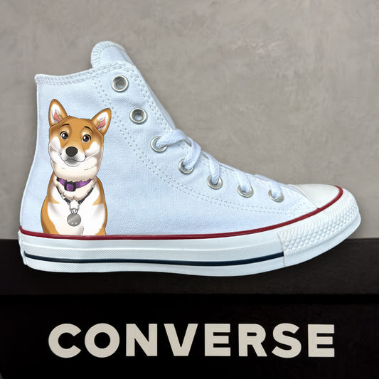 Cartoon Stil - Personalisiertes Portrait von deinem Tierbild - Converse Chucks