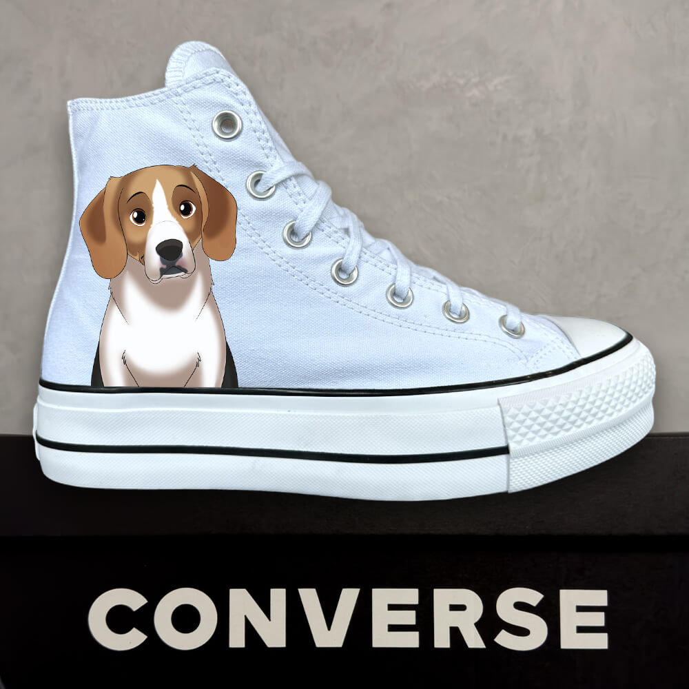 Dog best sale print converse