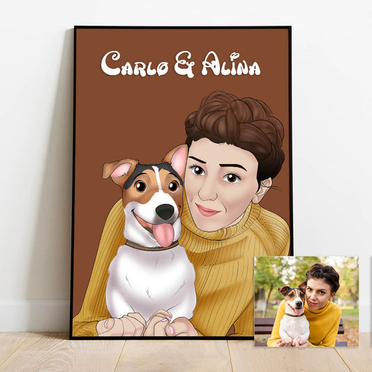 Cartoon style - Personalized portrait of you and your loved one hand-drawn