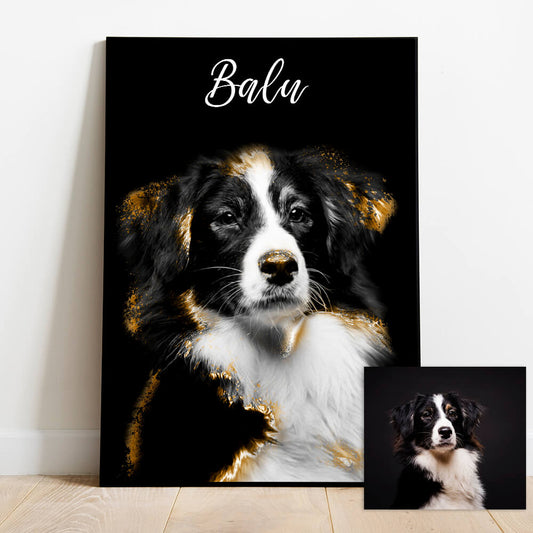 Gold Style - Personalized portrait from your animal picture